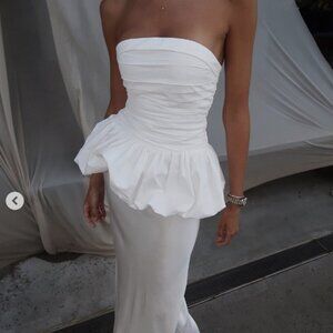 DISSH Peggy White Cotton Strapless Top